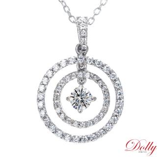 【DOLLY】0.50克拉 18K金輕珠寶完美車工玫瑰金鑽石項鍊(009)