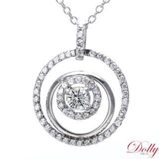 【DOLLY】0.50克拉 18K金輕珠寶完美車工玫瑰金鑽石項鍊(008)