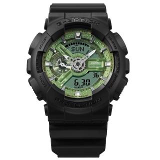 【CASIO 卡西歐】清新大膽風格鼠尾草綠色錶盤時尚腕錶 51.2mm(GA-110CD-1A3)
