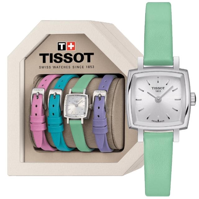 【TISSOT 天梭 官方授權】LOVELY 夏日甜美方形腕錶 母親節 禮物(T0581091603101)