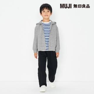 【MUJI 無印良品】兒童吉貝木棉混寬版褲(黑色)