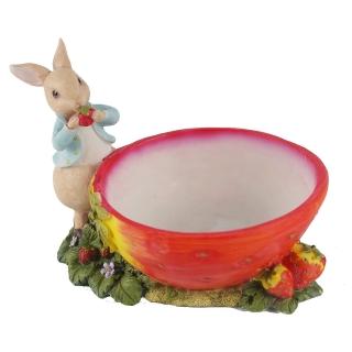 【英國比得兔Petter Rabbit】比得兔草莓小置物盤(擺飾 鑰匙零錢 糖果盤 入厝禮品 收納盒 poly)