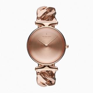 【Nordgreen】ND手錶 Unika 獨特 32mm 玫瑰金殼×磨砂金屬面 玫瑰金鏈條錶帶 手鍊式錶帶(UN32RGCHROBM)