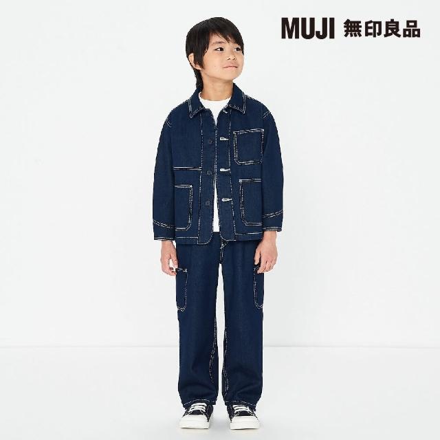 【MUJI 無印良品】兒童吉貝木棉混丹寧外套(暗藍)