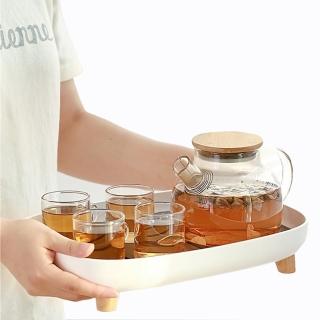 【PUSH!】品茗茶具 茶盤水果盤茶臺杯子收納瀝水盤(茶杯托盤長方形T02)
