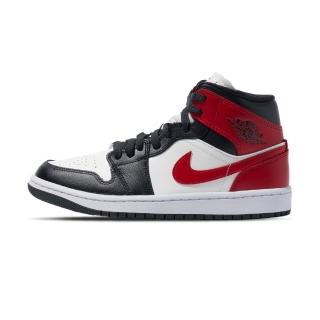 【NIKE 耐吉】Air Jordan 1 Mid 女鞋 黑白紅色 黑腳趾 AJ1 喬丹 休閒鞋 BQ6472-160