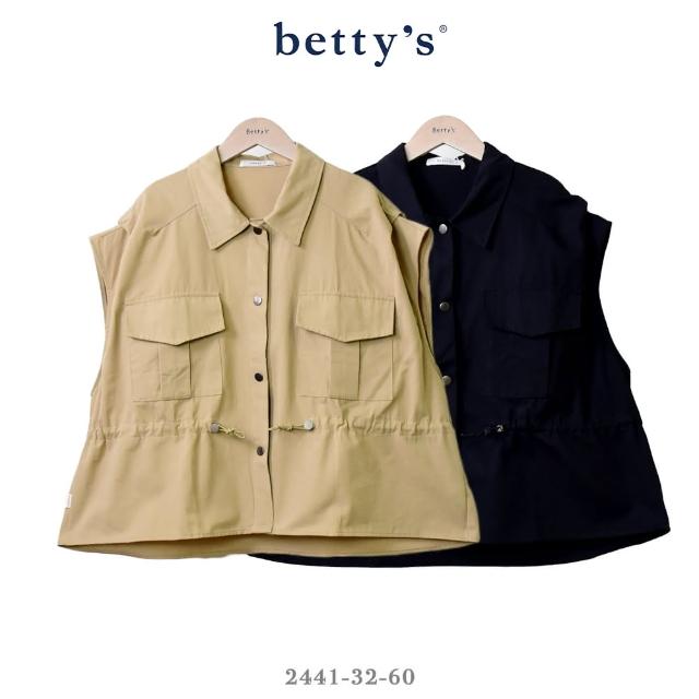 【betty’s 貝蒂思】造型壓褶抽繩寬版無袖襯衫(共二色)