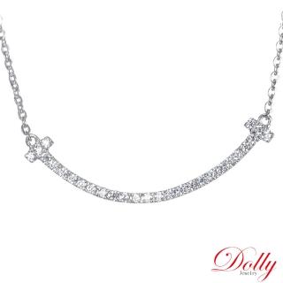 【DOLLY】0.20克拉 18K金輕珠寶鑽石微笑鍊