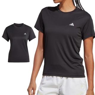 【adidas 愛迪達】Run IT TEE 女款 黑色 排濕 透氣 慢跑 運動 上衣 短袖 HZ0107
