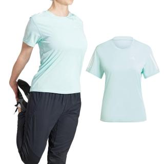 【adidas 愛迪達】Own The Run TEE 女款 水藍色 慢跑 吸濕 排汗 上衣 短袖 IL4131