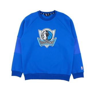 【NBA】NBA 基本款 剪接 隊徽 長袖上衣 獨行俠隊 男女 藍色(3355114082)