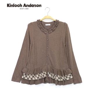 【Kinloch Anderson】下擺荷葉格紋拼接造型針織上衣 金安德森女裝(KA0375904)
