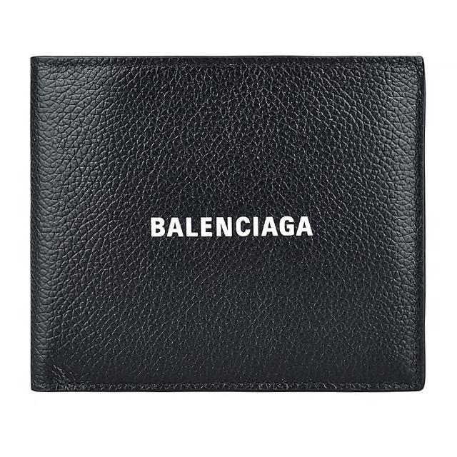 【Balenciaga 巴黎世家】BALENCIAGA 字母LOGO牛皮8卡短夾(黑)
