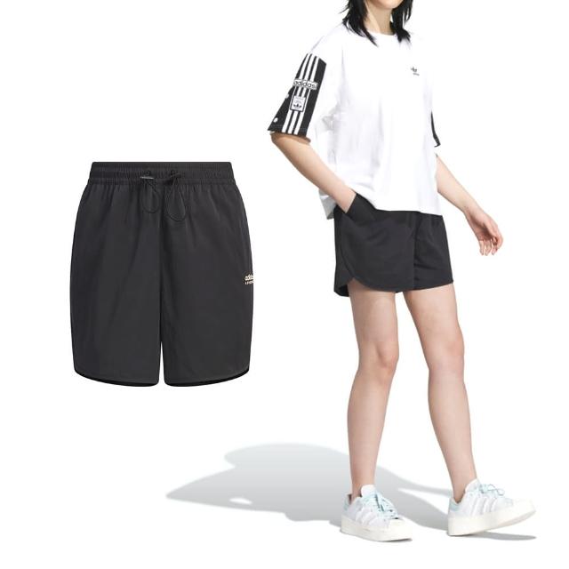 【adidas 愛迪達】Od Short 女款 黑色 寬鬆 口袋 復古 休閒 運動 訓練 短褲 IK8604