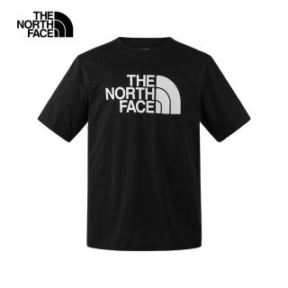 【The North Face 官方旗艦】北面男女款黑色純棉舒適透氣休閒短袖T恤｜86PSJK3