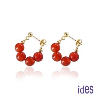 【ides 愛蒂思】母親節送禮 輕珠寶時尚設計耳環耳圈/知性紅