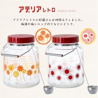 【好拾物】ADERIA 日本製釀梅 梅酒罐 密封罐 釀酒罐 昭和復古花朵 梅酒瓶(2入組3L)