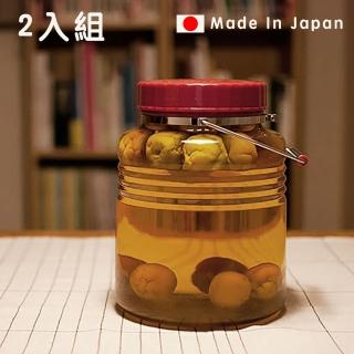 【好拾物】ADERIA 日本製釀梅 梅酒罐 密封罐 釀酒罐 復古紅蓋 梅酒瓶(2入組3L)