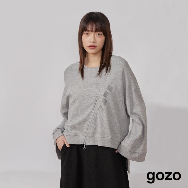 【gozo】the cutest nerd斜拉鍊造型上衣(兩色)