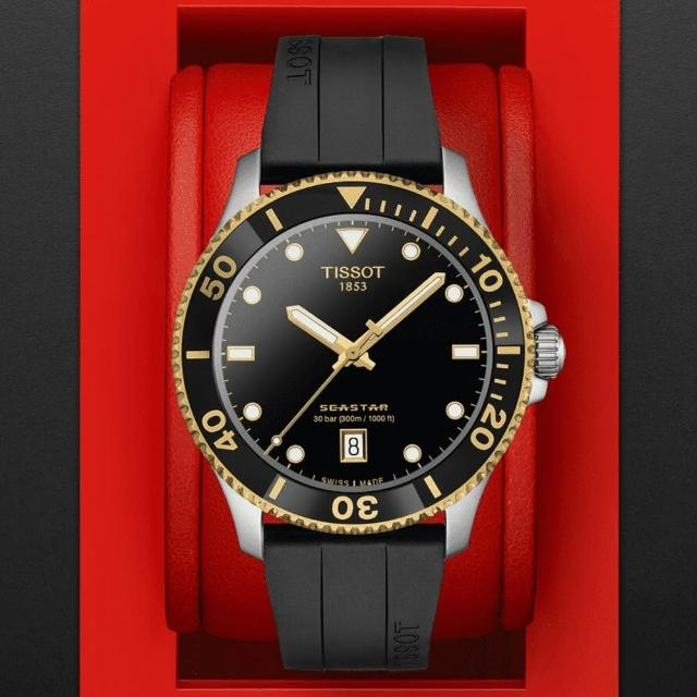 【TISSOT 天梭 官方授權】SEASTAR 1000 經典時尚300米潛水石英腕錶 禮物推薦 畢業禮物(T1204102705100)
