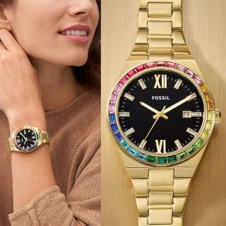 【FOSSIL】Scarlette 新年限量女錶禮盒 多錶圈手錶-36mm 畢業禮物(ES5311SET)