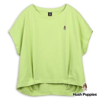 【Hush Puppies】女裝 上衣 素色擺摺連袖寬鬆上衣(淺綠 / 43210105)