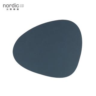【北歐櫥窗】LIND DNA NUPO 皮革餐墊（曲線、深藍、大）