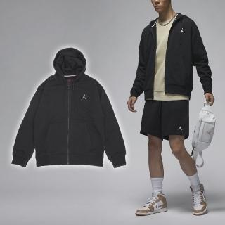 【NIKE 耐吉】外套 Jordan Essential 男款 黑 白 毛圈布 抽繩 連帽外套 運動外套 喬丹(FQ1867-010)