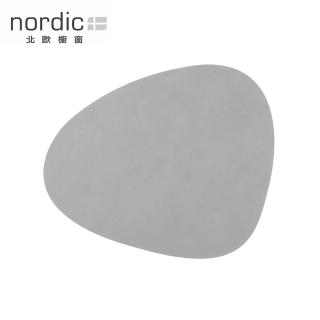【北歐櫥窗】LIND DNA NUPO 皮革餐墊（曲線、淺灰、大）