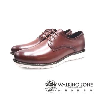 【WALKING ZONE】男 輕量抗噪休閒款雅仕皮鞋 男鞋(刷棕色)
