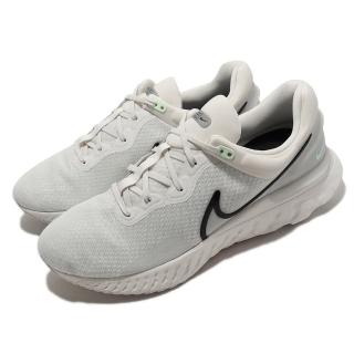 【NIKE 耐吉】慢跑鞋 React Miler 3 男鞋 白 米白 緩震 路跑 馬拉松 運動鞋(DD0490-004)