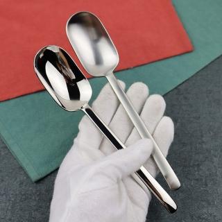 【樂邁家居】304不鏽鋼 韓式湯勺 湯匙 M號13.5cm(304不銹鋼/高級質感/大口湯勺)