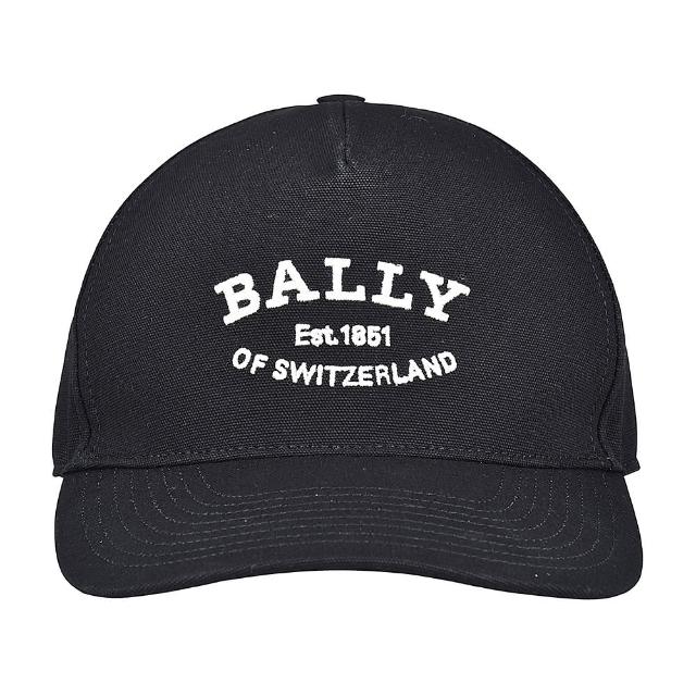 【BALLY】BALLY刺繡設計LOGO棉質鴨舌棒球帽(黑)