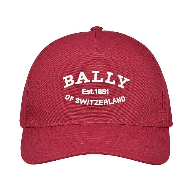 【BALLY】BALLY刺繡設計LOGO棉質鴨舌棒球帽(紅)