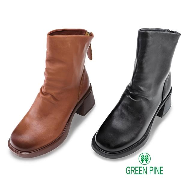 【GREEN PINE】寒流必穿厚底擦色復古女短靴(2色/ 00712210)