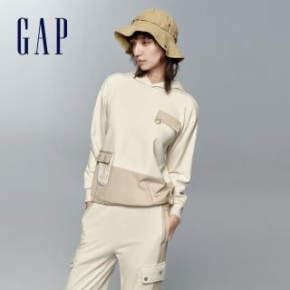 【GAP】女裝 Logo帽T-米色(874509)