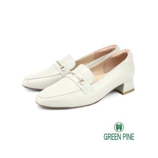 【GREEN PINE】知性小方頭樂福鞋米色(00288912)