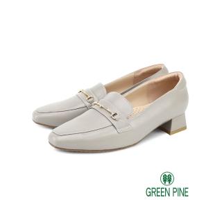 【GREEN PINE】知性小方頭樂福鞋淺灰色(00288912)