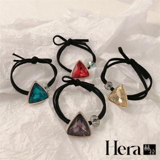 【HERA 赫拉】韓國網紅簡約三角水晶象皮圈 H111031408(水晶象皮圈)