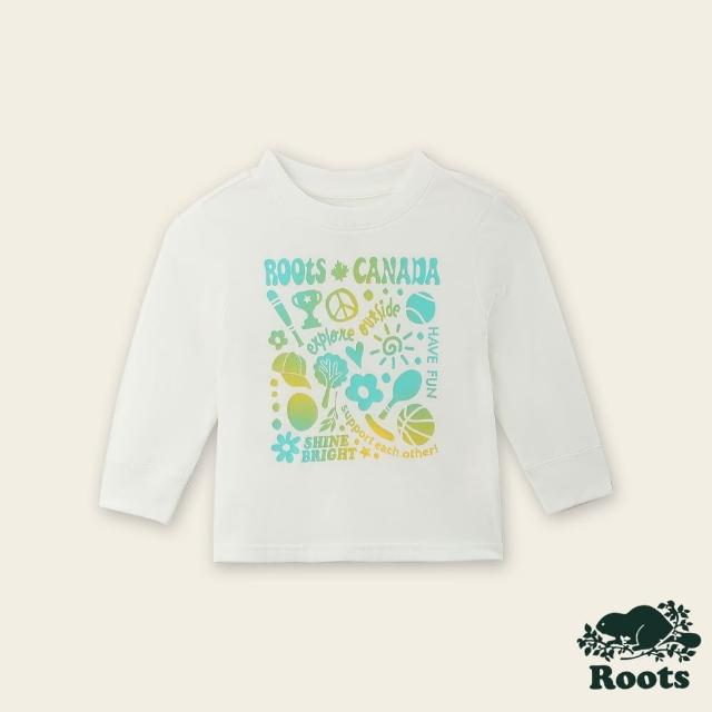 【Roots】Roots 小童- EXPLORE長袖T恤(白色)