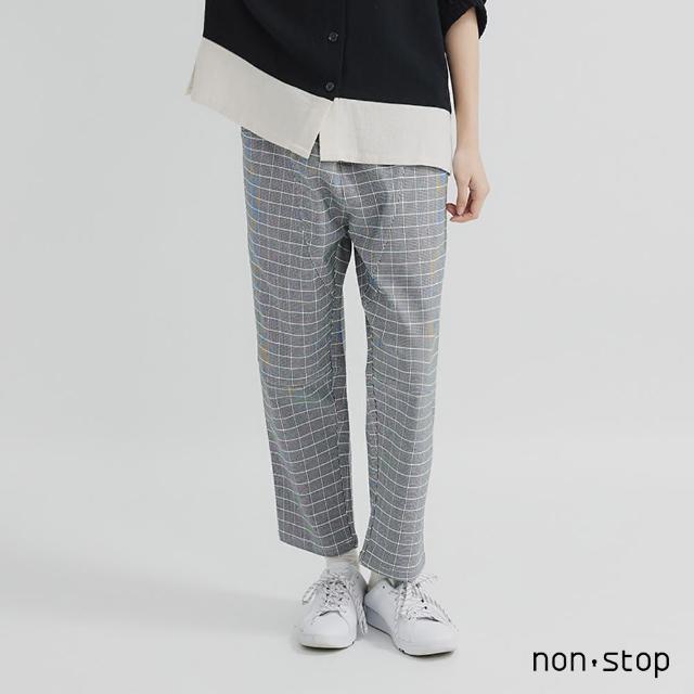 【non-stop】格紋低檔九分休閒褲-1色