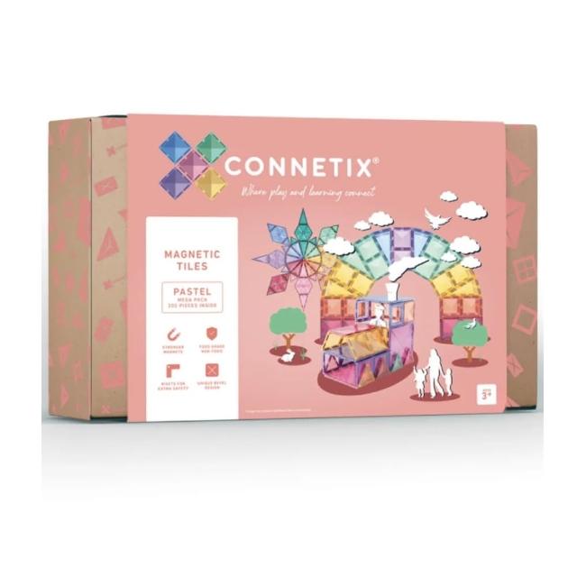 【Connetix 磁樂】澳洲 Connetix 磁力片- 202片 粉彩大型建構組(STEAM 玩具)