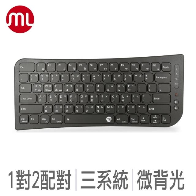 【morelife】1對2藍牙背光鍵盤(WKB-1820C)