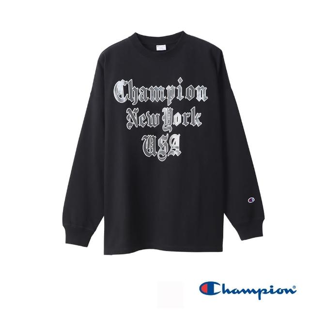 【Champion】官方直營-印花造型圓領上衣-男(黑色)