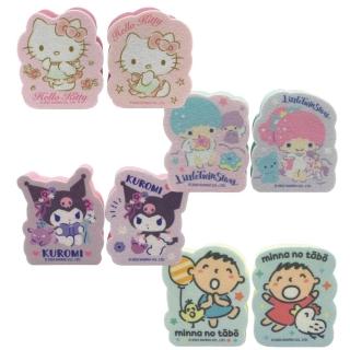 【小禮堂】Sanrio 三麗鷗 造型海綿2入組 - 全身款 Kitty 雙子星 酷洛米 大寶(平輸品)
