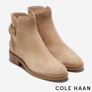 【Cole Haan】HAMPSHIRE BUCKLE BOOTIE 皮帶扣環 女靴(淺拿鐵-W29165)