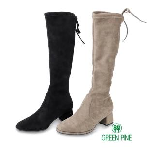 【GREEN PINE】寒流必穿多肉太太推薦纖細美腿長筒彈力粗跟女襪靴(2色/ 00187306)