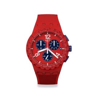 【SWATCH】Chrono 原創系列手錶 PRIMARILY RED 男錶 女錶 手錶 瑞士錶 錶(42mm)