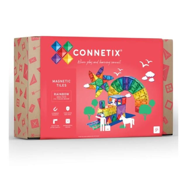 【Connetix 磁樂】澳洲 Connetix 磁力片 -212片 彩虹大型建構組(STEAM 玩具)
