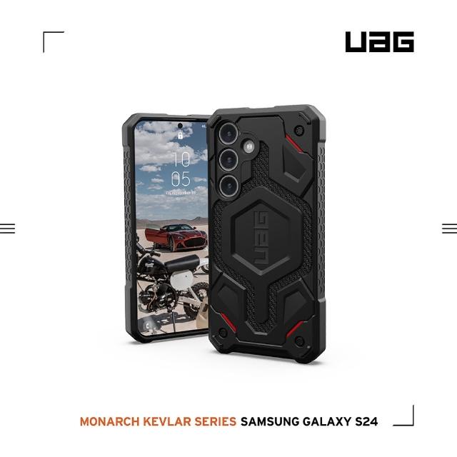 【UAG】Galaxy S24 頂級特仕版耐衝擊保護殼-軍用黑(支援無線充電 10年保固)